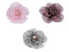 Fiore con perle di vetro, da cucire o incollare, dimensioni: Ø 6-7 cm