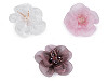 Blume mit geschliffenen Glasperlen zum Aufnähen und Aufkleben Ø 6-7 cm