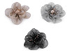 Fiore con perle di vetro, da cucire o incollare, dimensioni: Ø 6-7 cm