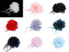 Flor de gasa con plumas, para coser o pegar Ø8-9 cm