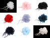 Chiffonblume mit Federn zum Aufnähen und Aufkleben Ø 8-9 cm