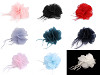 Flor de gasa con plumas, para coser o pegar Ø8-9 cm
