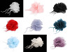 Flor de gasa con plumas, para coser o pegar Ø8-9 cm