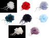 Flor de gasa con plumas, para coser o pegar Ø8-9 cm