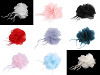 Chiffon Flower with Feathers, to sew-on, glue-on Ø8-9 cm