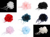 Chiffon Flower with Feathers, to sew-on, glue-on Ø8-9 cm