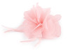 Chiffon Flower with Feathers, to sew-on, glue-on Ø8-9 cm