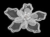 Kvet s kamienkom a korálkami na našitie a nalepenie Ø8 cm