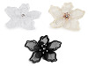 Fiore con perline, da cucire o da incollare, dimensioni: Ø 8 cm