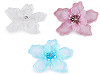Květ s kamínkem a korálky k našití a nalepení Ø8 cm