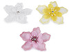 Květ s kamínkem a korálky k našití a nalepení Ø8 cm