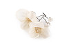 Blume auf Draht mit geschliffenen Perlen, handgefertigt