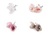 Fleur sur fil métallique avec perles de verre, fait main