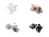 Fleur sur fil métallique avec perles de verre, fait main