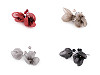 Fleur sur fil métallique avec perles de verre, fait main