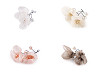 Fleur sur fil métallique avec perles de verre, fait main