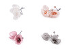 Fleur sur fil métallique avec perles de verre, fait main