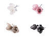 Fleur sur fil métallique avec perles de verre, fait main