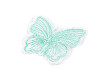 Butterfly embroidered on monofilament for sewing and gluing