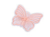 Butterfly embroidered on monofilament for sewing and gluing