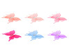 Butterfly with rhinestones, sew- or glue-on, three-layer 3D