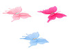 Butterfly with rhinestones, sew- or glue-on, three-layer 3D