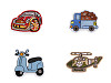 Iron-on patch car, scooter, helicopter