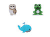 Aufbügler Wal, Frosch, Eule, Pferd