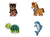 Parches termoadhesivos de animales: perro, gallina, zorro, caballo, tortuga, delfín, cocodrilo, mapache
