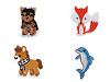 Parches termoadhesivos de animales: perro, gallina, zorro, caballo, tortuga, delfín, cocodrilo, mapache