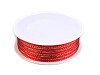 Double Faced Satin Ribbon with Lurex width 3 mm, Christmas