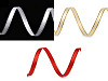 Atlasová stuha s lurexovým okrajom šírka 6 mm vianočná