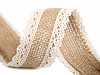 Jute Ribbon with Lace, width 38 mm