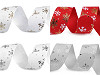 Weihnachten Ripsband Schneeflocken Breite 25 mm