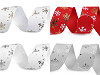 Cinta grosgrain, copos de nieve, ancho 25 mm