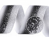 Rypsová stuha melírovaná s glitrami šírka 40 mm