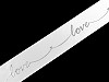 Panglică satinată cu inscripție Love, lățime 26 mm