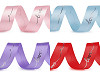 Satin Ribbon with Metallic printing Love, width 26 mm