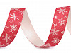 Baumwollband Schneeflocken Breite 15 mm Weihnachten
