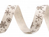 Baumwollband Schneeflocken Breite 15 mm Weihnachten