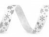Christmas Satin Ribbon Snowflakes width 15 mm