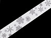 Christmas Satin Ribbon Snowflakes width 15 mm