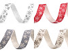 Christmas Satin Ribbon Snowflakes width 15 mm