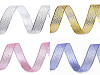 Nastro natalizio in broccato, lurex, larghezza: 15 mm