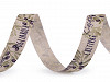 Textilband Breite 15 mm Schmetterling, Mohnblumen, Lavendel