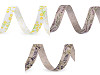 Textilband Breite 15 mm Schmetterling, Mohnblumen, Lavendel