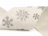 Weihnachtsleinenband Schneeflocken Breite 63 mm geschnitten