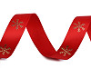 Weihnachtssatinband Schneeflocken Breite 20 mm