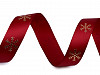 Weihnachtssatinband Schneeflocken Breite 20 mm