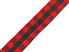 Checkered ribbon with lurex width 25 mm
